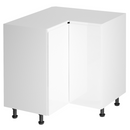 Alsó sarokszekrény, fehér/fehér extra magasfényű, AURORA D90N