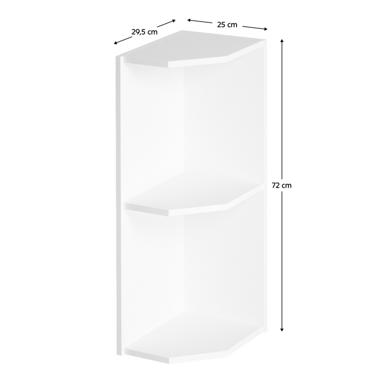 Felső sarokszekrény, fehér, AURORA G25PZ