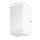 Felsőszekrény, fehér/fehér extra magasfényű, balos, AURORA G40