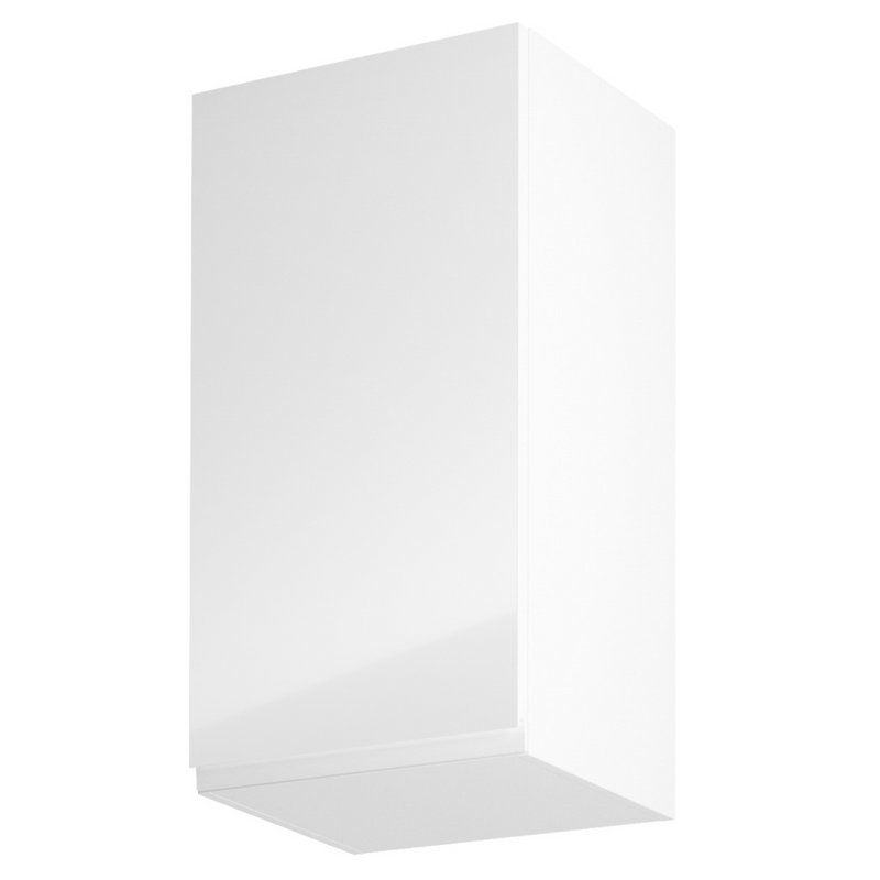 Felsőszekrény, fehér/fehér extra magasfényű, balos, AURORA G40