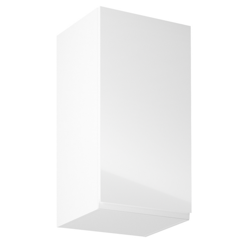 Felsőszekrény, fehér/fehér extra magasfényű, jobbos, AURORA G40