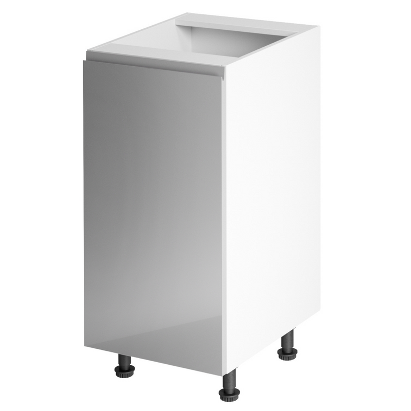 Alsószekrény, fehér/szürke extra magasfényű, balos, AURORA D40