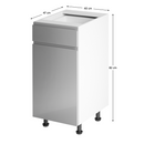 Alsószekrény, fehér/szürke extra magasfényű, balos, AURORA D40S1