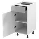 Alsószekrény, fehér/szürke extra magasfényű HG, AURORA D40S1