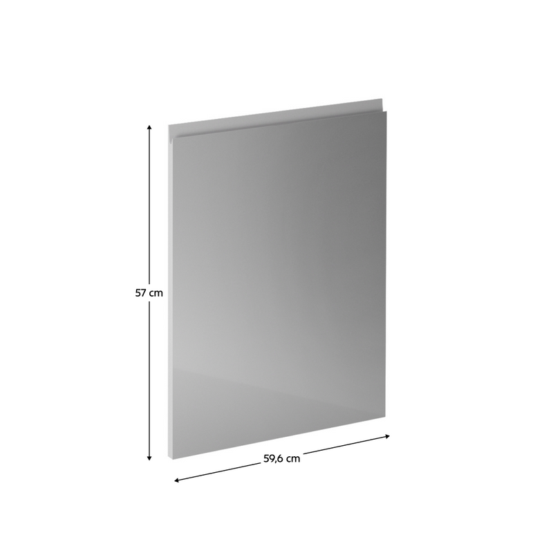 Előlap mosogatógéphez, fehér/szürke extra magasfényű HG, 59,6x57, AURORA