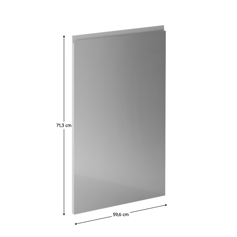 Előlap mosogatógéphez, fehér/szürke extra magasfényű HG, 59,6x71,3, AURORA