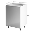 Alsószekrény, fehér/szürke extra magasfényű, balos, AURORA D601F