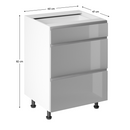 Alsószekrény, fehér/szürke extra magasfényű HG, AURORA D60S3