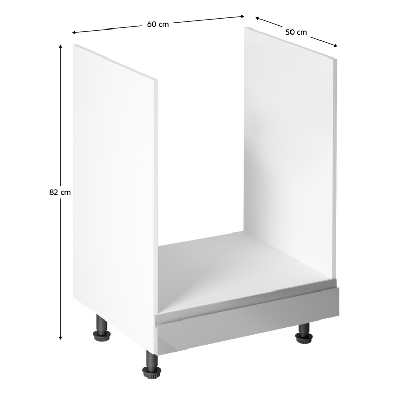 Szekrény a beépíthető készülékekhez, fehér/szürke extra magasfényű, AURORA D60ZK