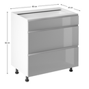 Alsószekrény, fehér/szürke extra magasfényű HG, AURORA D80S3