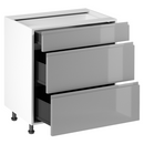 Alsószekrény, fehér/szürke extra magasfényű HG, AURORA D80S3