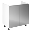Mosogatószekrény, fehér/szürke extra magasfényű, AURORA D80Z