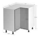 Alsó sarokszekrény, fehér/szürke extra magasfényű, AURORA D90N