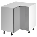 Alsó sarokszekrény, fehér/szürke extra magasfényű, AURORA D90N