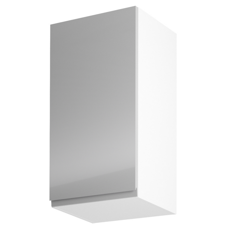 Felsőszekrény, fehér/szürke extra magasfényű, balos, AURORA G40