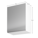 Felsőszekrény, fehér/szürke extra magasfényű, balos, AURORA G601F