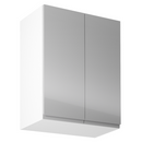 Felsőszekrény, fehér/szürke extra magasfényű, AURORA G602F