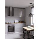 Alsószekrény, fehér/szürke extra magasfényű, jobbos, AURORA D30