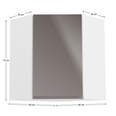 Felsőszekrény, fehér/szürke extra magasfényű, AURORA G60N