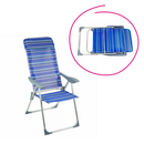 Állítható kerti szék, kék/szürke, AVELAR