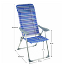 Állítható kerti szék, kék/szürke, AVELAR