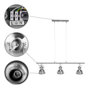 Függőlámpa retro stílusban, fém, matt nikkel, AVIER TYP 4