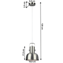 Függőlámpa retro stílusban, fém, matt nikkel, AVIER TYP 3