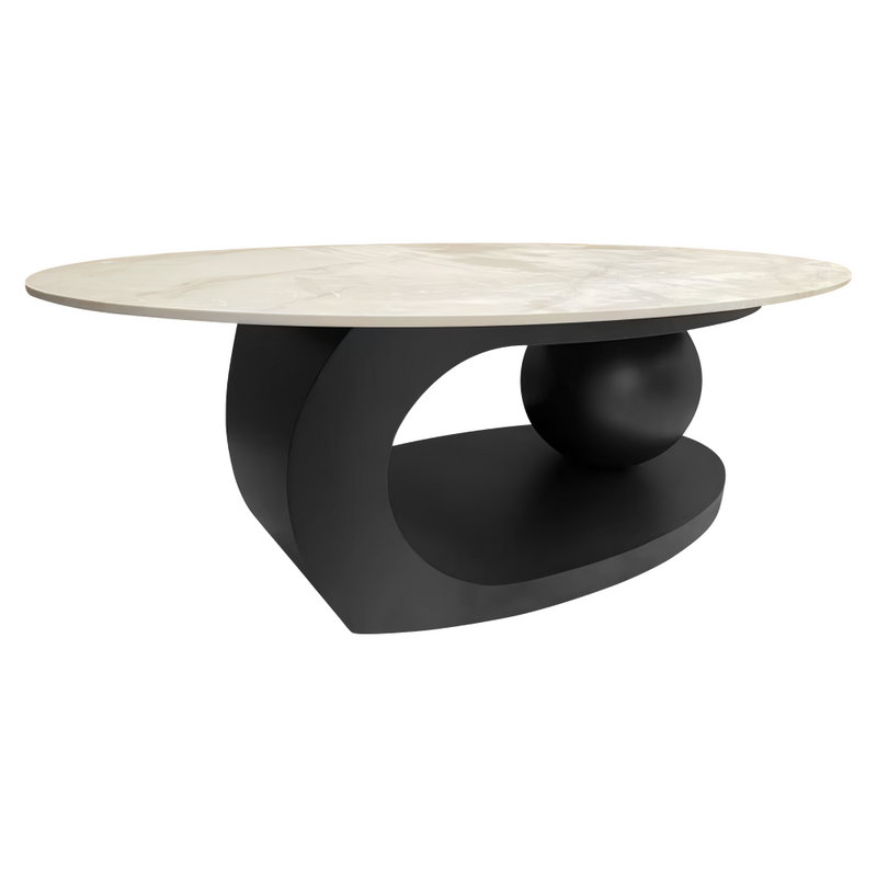 Dohányzóasztal, márvány imitáció/fekete, AXEN