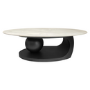 Dohányzóasztal, márvány imitáció/fekete, AXEN