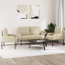 vidaXL Ülőgarnitúrák párnával 3 pcs Krém 115 x 56 x 80 cm Furnér