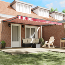 vidaXL Napernyő keret Piros és Fehér 450 × 300 cm