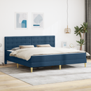 vidaXL Ágykeret matraccal fejtámlával Kék 180 x 200 cm szövet