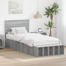 vidaXL Ágykeret polcokkal tárolóval Szürke Sonoma 75 x 190 cm Faanyag