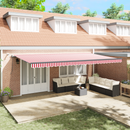 vidaXL Napernyő Anyag Piros és Fehér 600 × 350 cm Poliészter