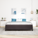 vidaXL Boxrugós ágy matracmal Sötét Barna 180 x 200 cm szövet