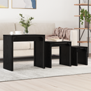 vidaXL Dohányzóasztal 3 pcs Fekete tölgy Faanyag