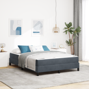 vidaXL Boxrugós ágy matracmal Sötétszürke 140 x 190 cm szövet