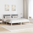 vidaXL Ágykeret fejtámlával Világosszürke 160 x 200 cm Tömör fenyőfa