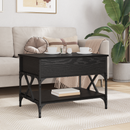 vidaXL Dohányzóasztal Fekete tölgy 70x50x50cm Faanyag