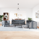 vidaXL Nappali Kanapé 3 pcs Sötétszürke 194 x 74,5 x 70,5 cm Bársony