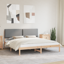 vidaXL Ágykeret Kárpitozott Fejtámlával Világosszürke 200 x 200 cm