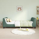 vidaXL Gyerekágy kerettel fejtámlával Tengeri Zöld 80 x 200 cm Bársony