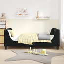 vidaXL Gyerekágy kerettel fejtámlával Fekete 80 x 160 cm Bársony