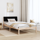 vidaXL Ágykeret fejtámlával Barna és fekete 100 x 200 cm Tömör fenyőfa