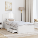 vidaXL Ágykeret fejtámlával fiókkal Fehér 90 x 190 cm Faanyag
