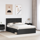 vidaXL Ágykeret fejtámlával fiókkal Fekete 150 x 200 cm Tömör fenyőfa