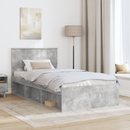 vidaXL Ágykeret fejtámlával Beton Szürke 100 x 200 cm Tömör fenyőfa