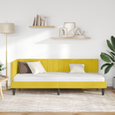 vidaXL Sarokágy keret fejtámlával Sárga 80 cm x 200 cm Bársony
