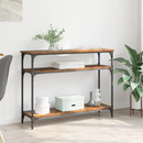 vidaXL Konzolasztal polcokkal Öreg fa 100 x 29 x 75 cm Faanyag
