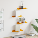 vidaXL Lebegő polc 4 pcs Mustár sárga 30 x 9 x 2,5 cm Acél
